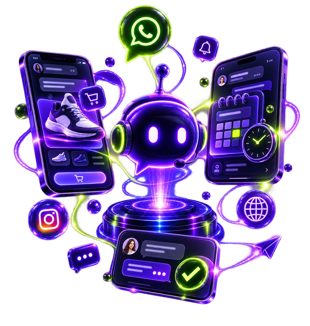 Chatbot de Huevo Digital conectado a WhatsApp, Instagram y sitio web